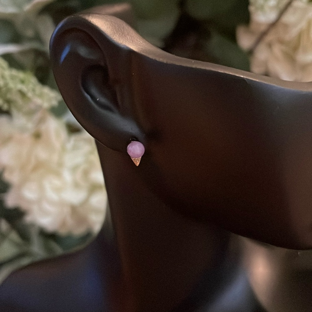 Melrose and Market Post Earrings, Lavender and Gold.